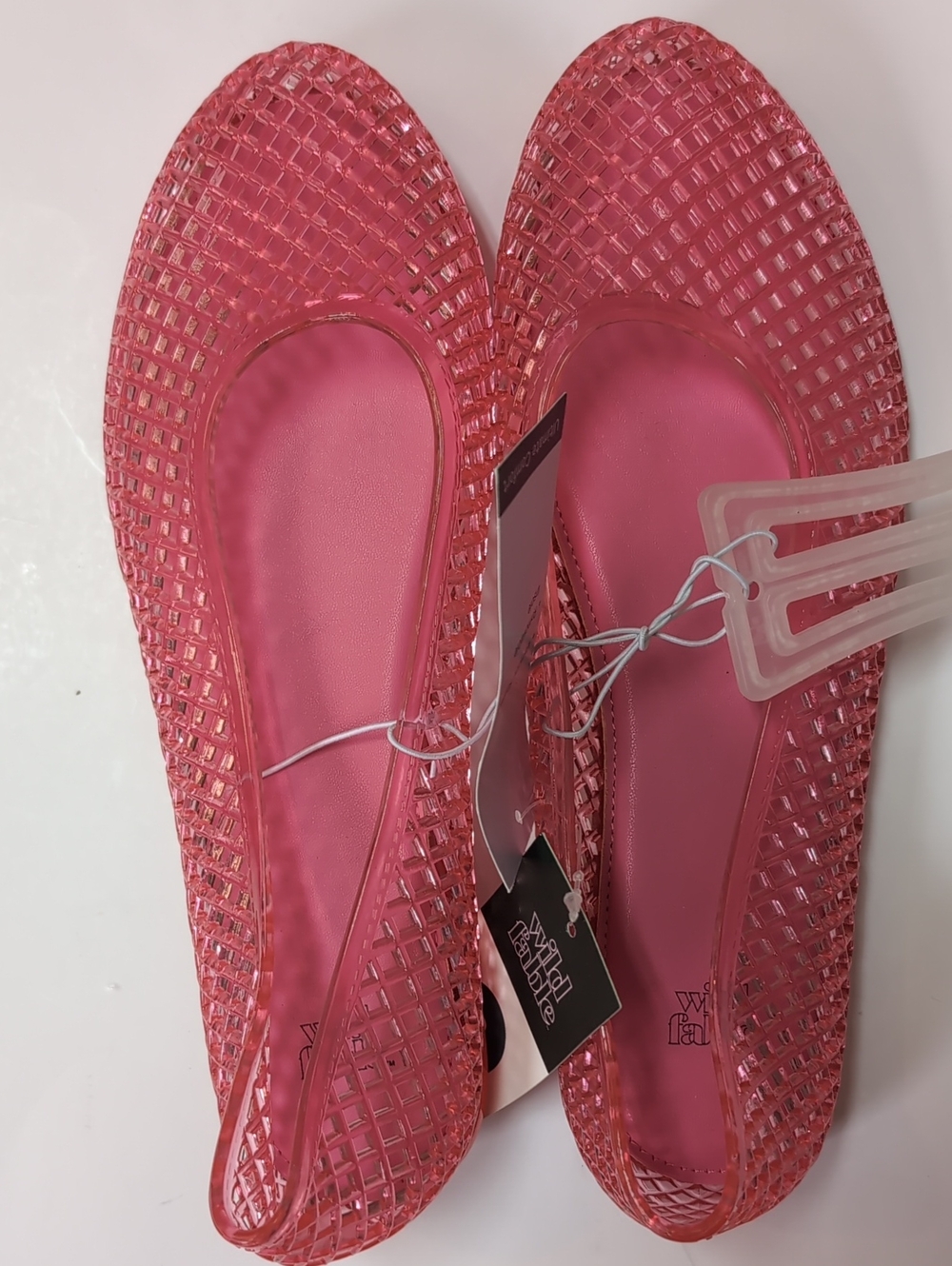 wild fable Pink Jelly Ballet Flats with Woven Texture